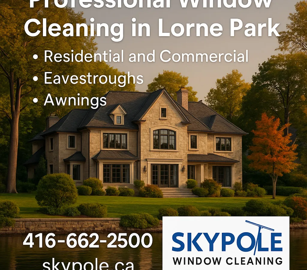 Ad for Skypole Window Cleaning Services with contact info