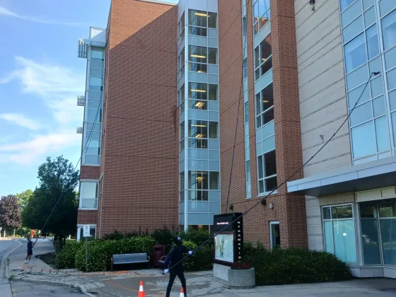 Exterior Window Cleaning at Mary E. Keyes Residence in Hamilton — photo 1