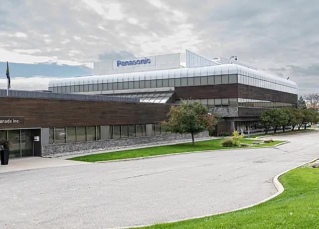 Panasonic Canada Inc. buildings with solar car charging station