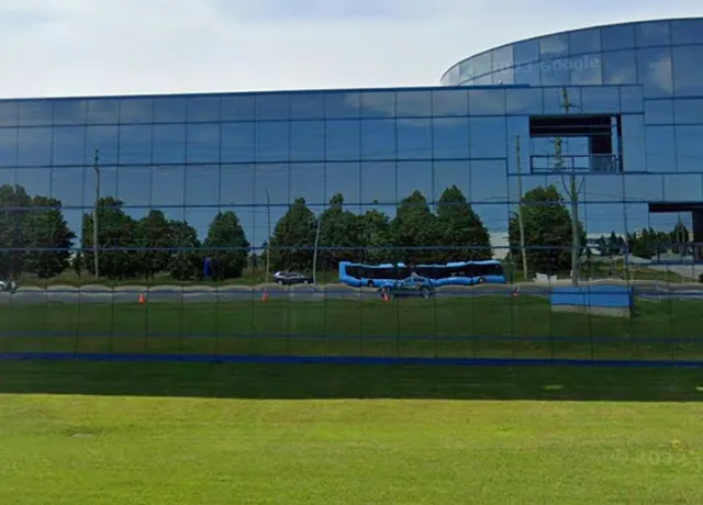 Modern SEIU Healthcare office building with reflective glass facade.