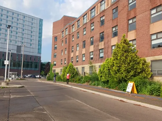 Commercial Exterior Window Cleaning at Hedden Hall, McMaster University — photo 1