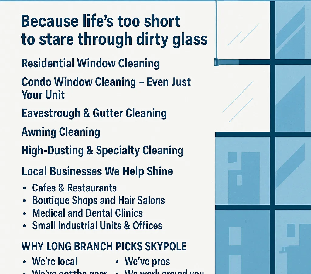 Advertisement for window cleaning services in Long Branch.