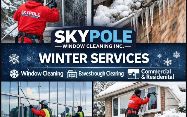 SKYPOLE winter cleaning services promotional collage