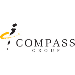 Compass Group logo with stylized human figure and swoosh.