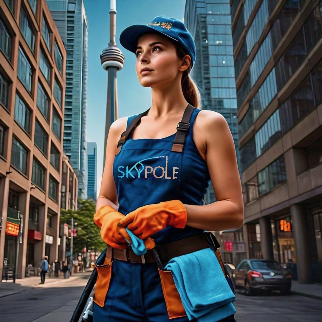 Image of an attractive woman who is representing Skypole Commercial Window Cleaning