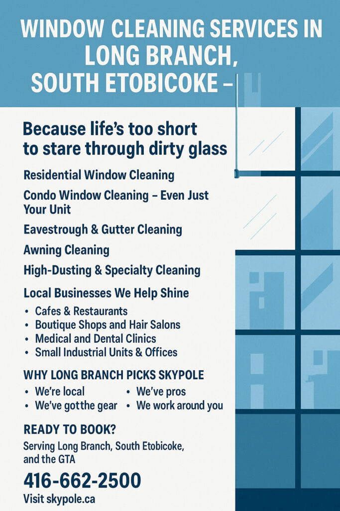 Advertisement for window cleaning services in Long Branch.